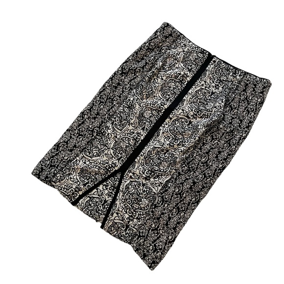 Beguile by Byron Lars Lasercut Pencil Skirt Black Cream Anthropologie, Sz 6 - Picture 10 of 13